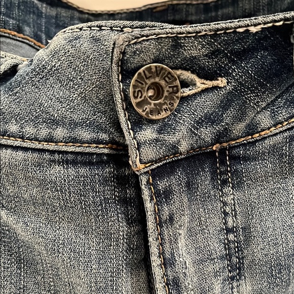 Silver Low Rise Straight Leg Western Jeans - Picture 3 of 8